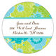 Modern Floral - Blue and Green Round Address Labels Image 2 of 2